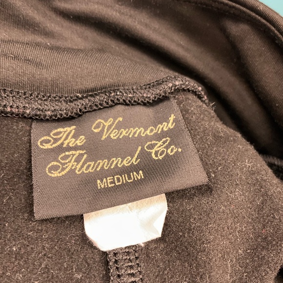 THE VERMONT FLANNEL CO. sz Medium Leggings Red Buffalo Flannel Lined Black Red - Picture 5 of 9